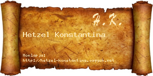 Hetzel Konstantina névjegykártya